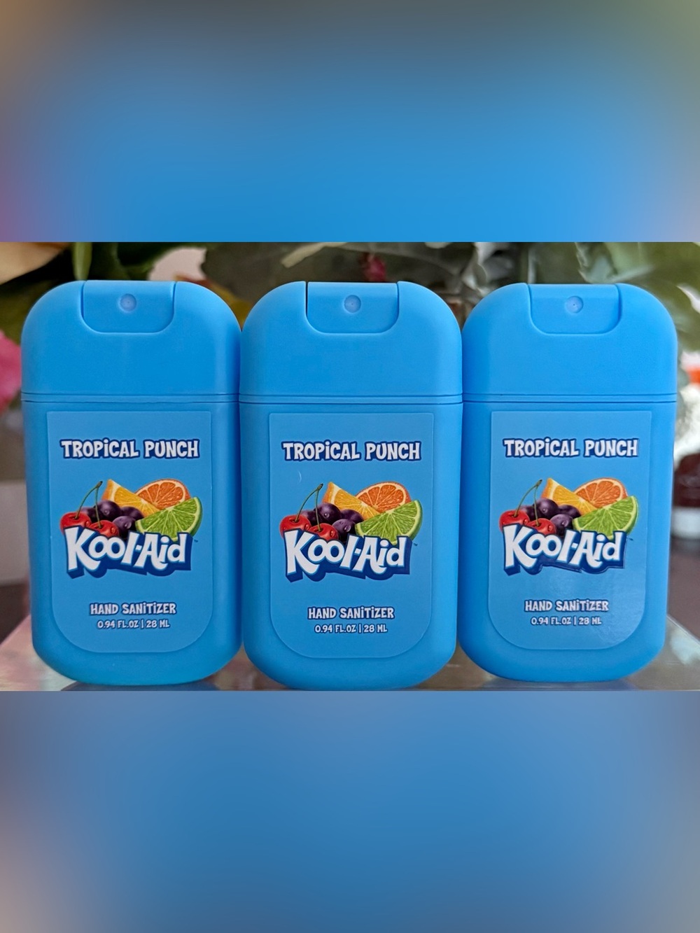 🆕🍒 KOOL-AID TROPICAL PUNCH SCENTED 3-PIECE HAND SANITIZER SET. BRAND NEW.